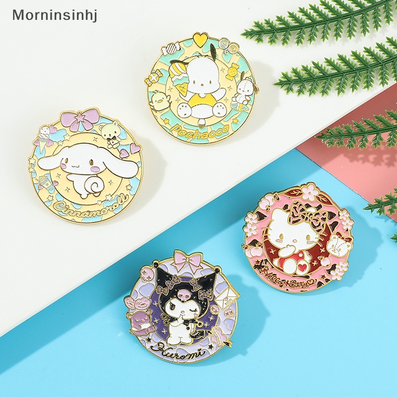 Mornin Pin Lucu Sanrio Hello Kitty Kuromi Lencana Anime Populer Bros Siswa Kartun Enamel Kerah Pin Untuk Aksesoris Ransel id