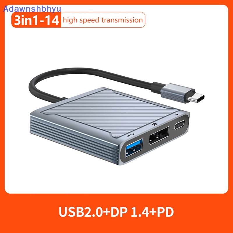 Adhyu 8K 60Hz DP 3in1 Hub Adapter USB C Ke Displayport 4K@120 Tipe C PD 100W ID