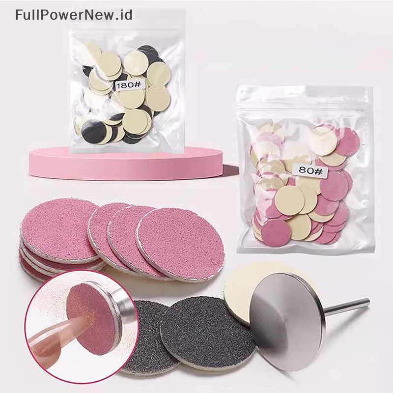 Power 50Pcs Disk Replacement Pad Pink Grit Refill Pads Untuk Alat Pedicure Poles ID