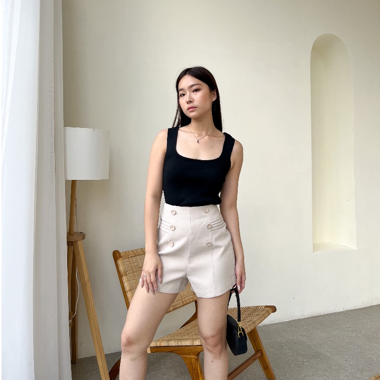 Flo Tank Top / Crop Top Wanita Korea / Tank Top Premium / Atasan Rajut