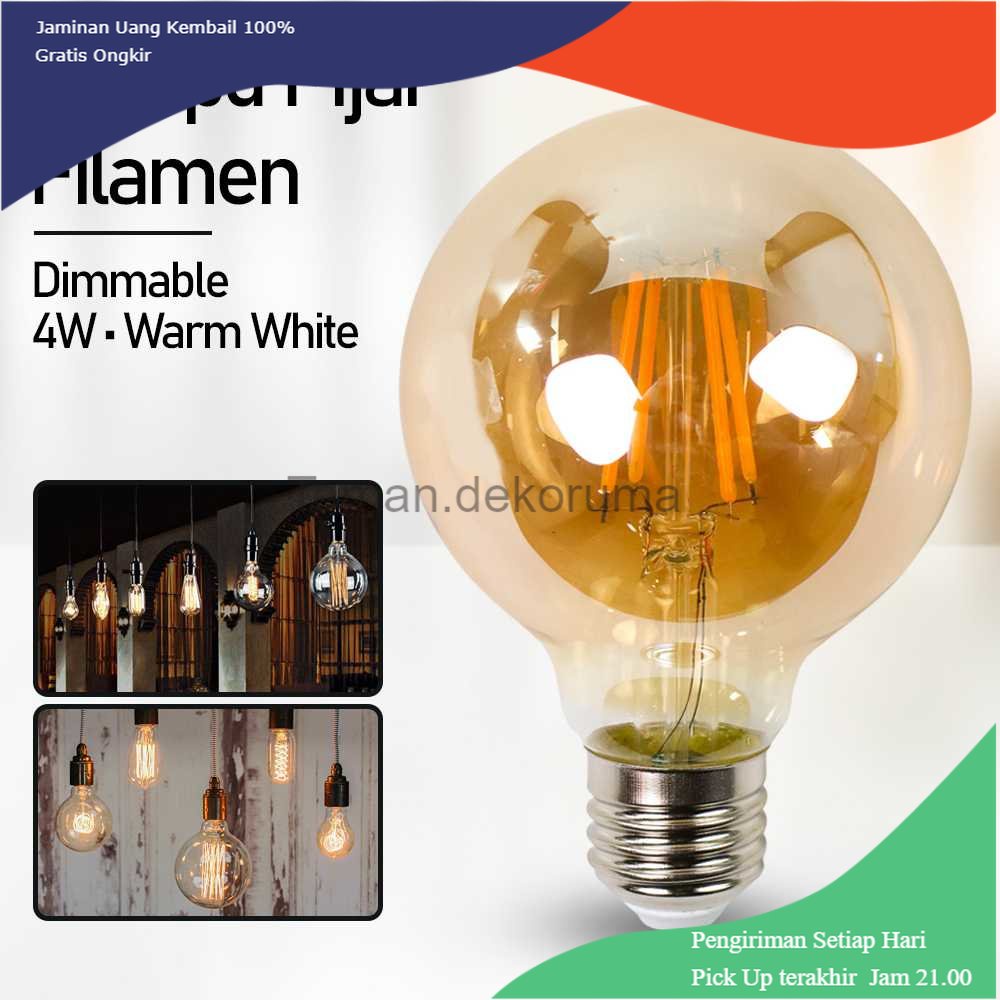 TD - LMP XNL Lampu Pijar Filamen Bohlam Edison Dimmable 4W Warm White - G80