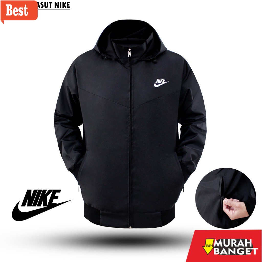 Jaket parasut pria terbaru- ( COD ) Jaket Parasut Nike Windrunner Plos