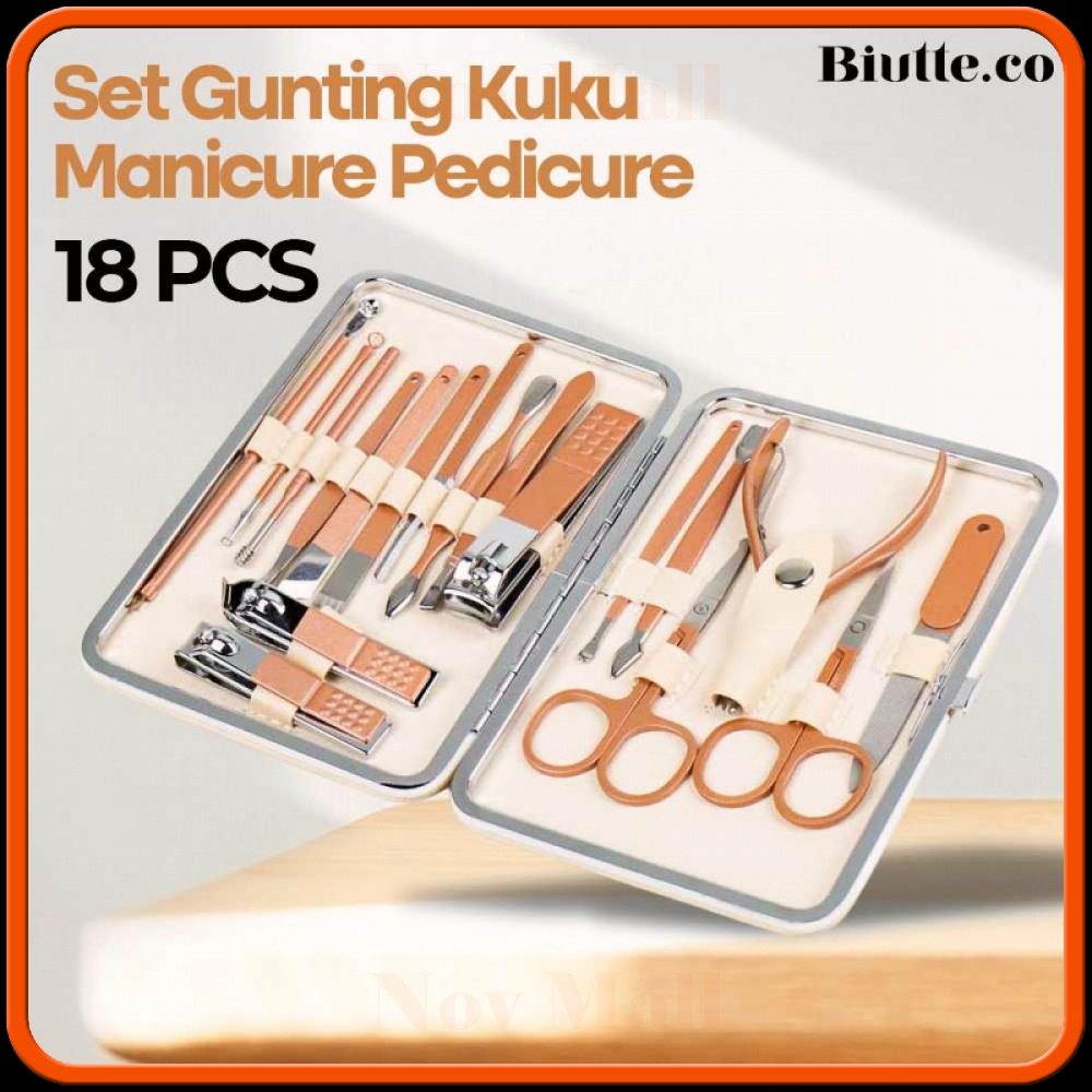 Nail Art Set Gunting Kuku Manicure Pedicure 18 PCS - ZJQ-18