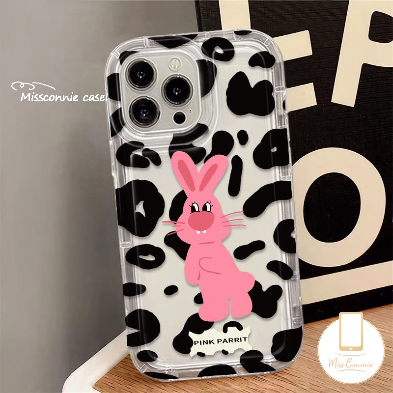 Lovely Love Heart Airbag Case Untuk Realme C53 C35 C55 C12 C20 C25Y C25s C15 5 5i 5s 7i 9i 6i C25 C21Y C1 C2 C33 C1 C30 C11 2021 C17 C30S C3 Motif Leopard Smile Rabbit Soft Cover