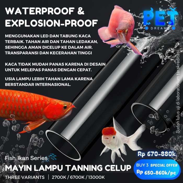 LAMPU TANING CELUP  ARWANA MAYIN INTERNATIONAL 6700K - 13000K - 2700K