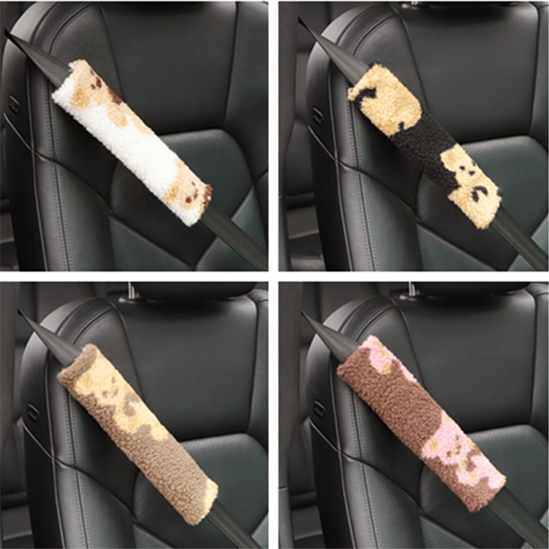 Pelindung Bahu Sabuk Pengaman Mobil, car creative bear seat belt protector