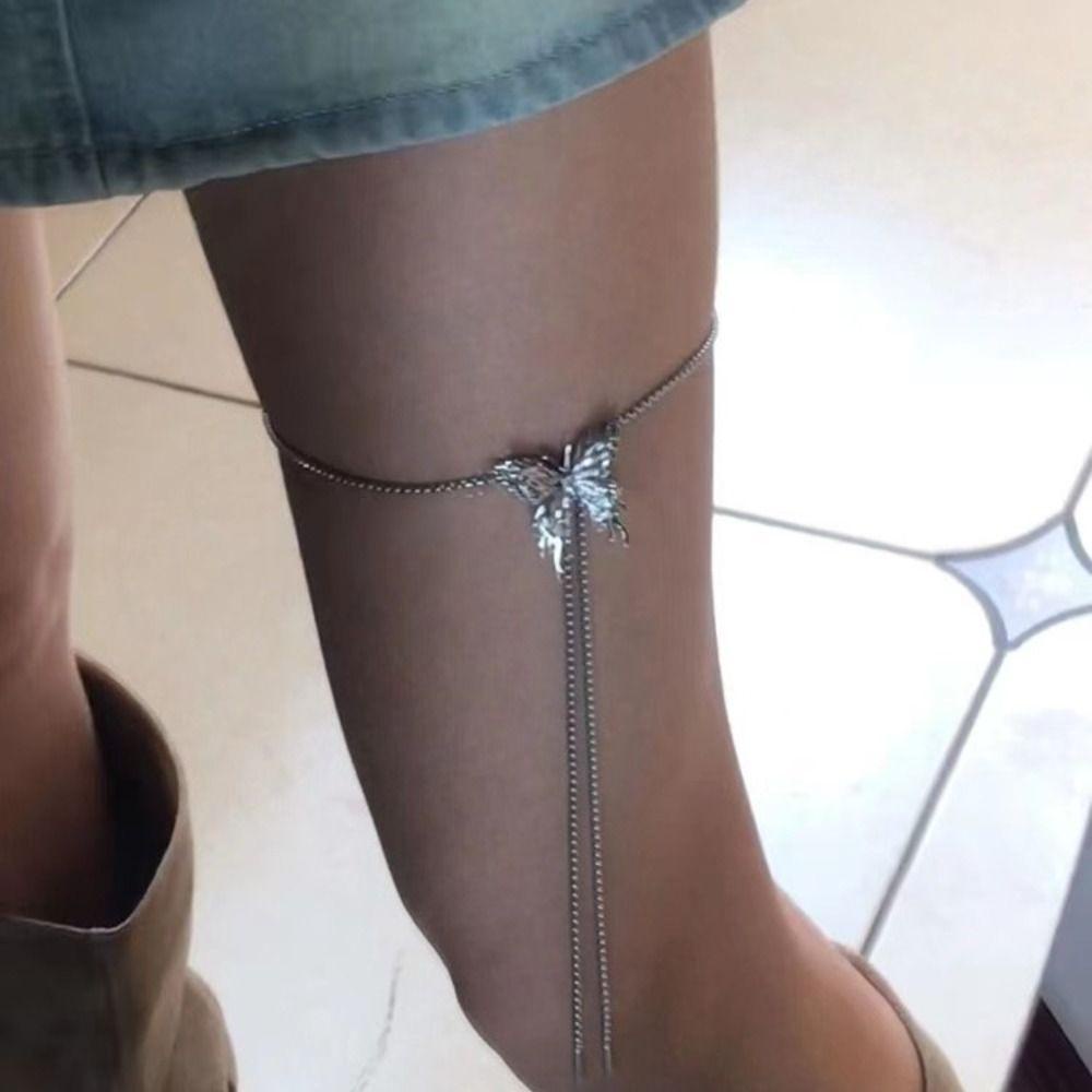 Needway Berlian Imitasi Choker Punk Cair Metal Silver Liontin Tidak Teratur Vintage Rantai Tubuh Adjustable Untuk Wanita