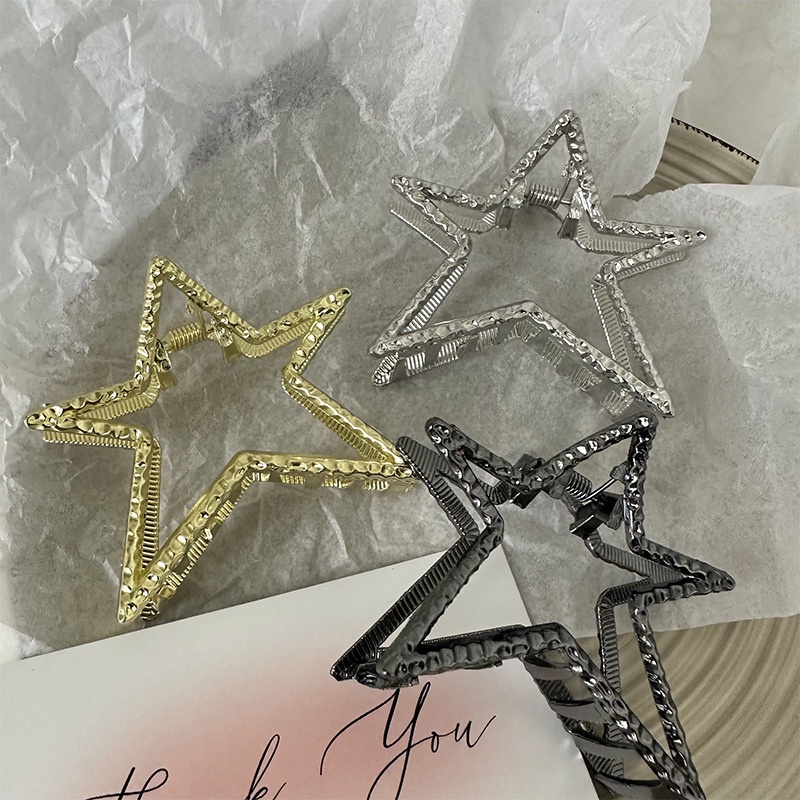 Jepit Rambut Model Geometri Pentagram Bahan Alloy Korea Untuk Anak Perempuan