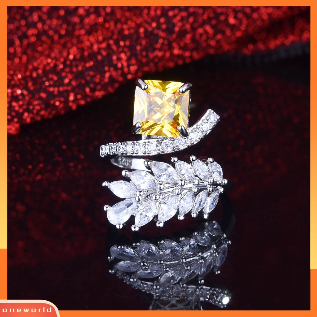 [ONR] Cincin Jari Telunjuk Berlian Kuning Yang Modis Dan Dipersonalisasi Bercahaya Bunga Es Potong Cincin Berlian Ceruk Wanita high-end Perhiasan