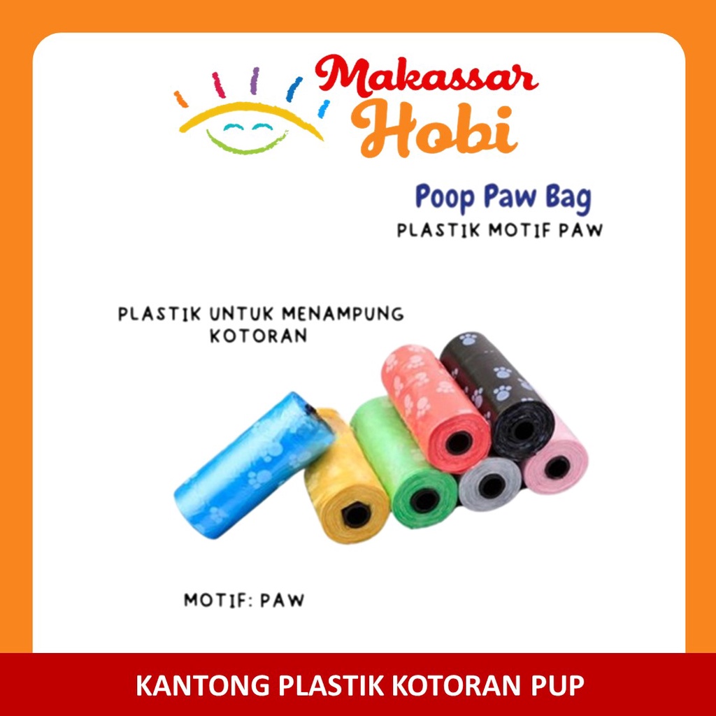 Poop Paw Bag Kantong Plastik Kotoran Pup Anjing Kucing Hewan Dog Cat