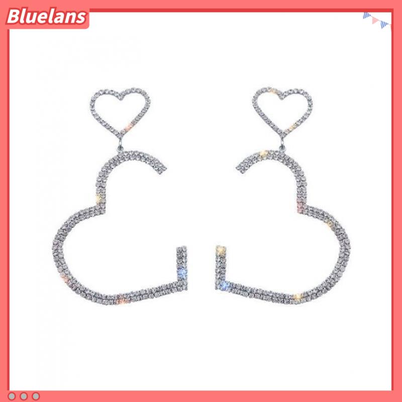 [BLS] Anting Cinta Selebriti Internet Pembukaan Rantai Cakar Panjang Anting Hati Persik Ganda Anting Berlebihan Untuk Wanita all-match