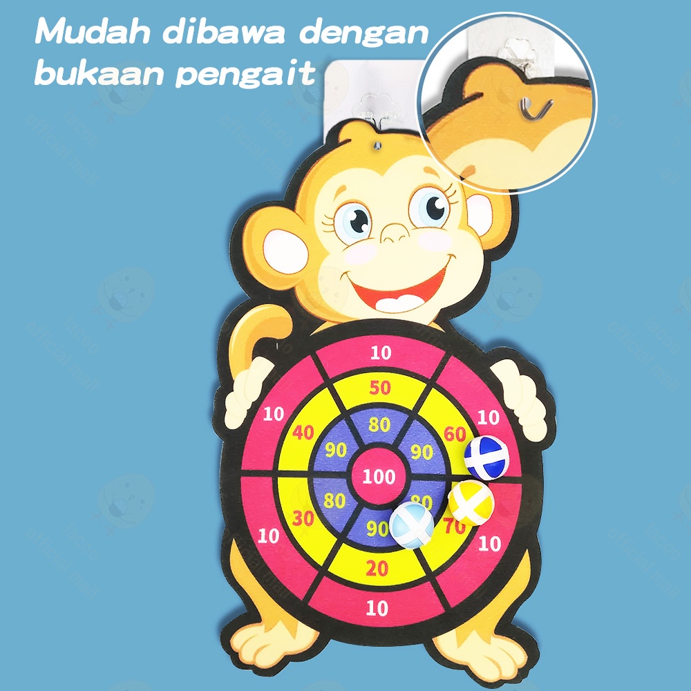 Lacoo Dart board kartun Mainan lempar bola Papan panah Mainan lempar bola tempel