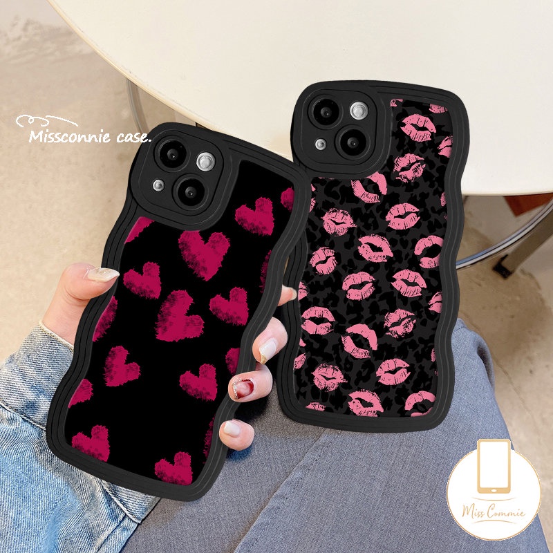 Casing Motif Leopard Retro Vintage Kompatibel Untuk IPhone 7Plus XR 11 13 12 14 Pro Max 7 6s 8 6 14 Plus X XS Max SE 2020grafiti Cinta Hati Lembut Tpu Wavy Edge Phone Cover