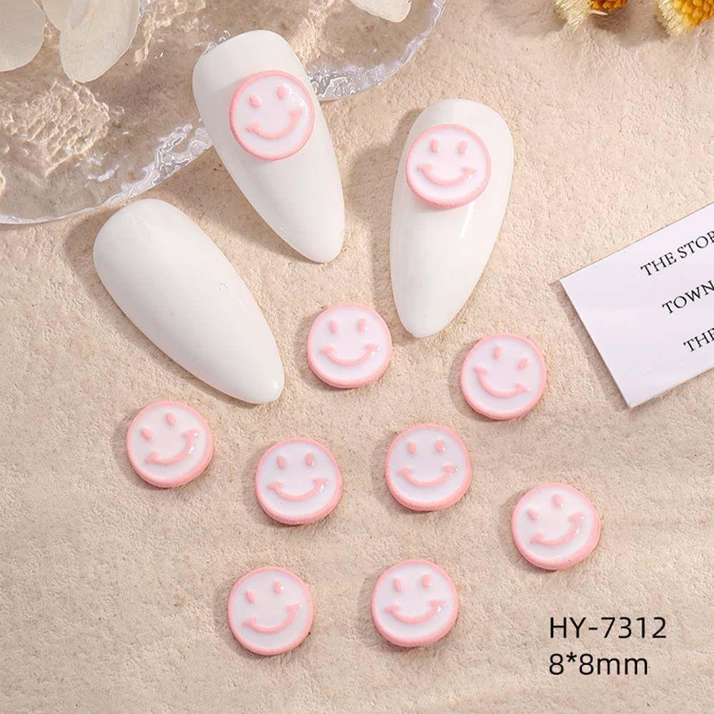 Mxbeauty Hiasan Kuku Bahan Alloy Kartun Smiley Face Manicure Nail Perhiasan Untuk Wanita