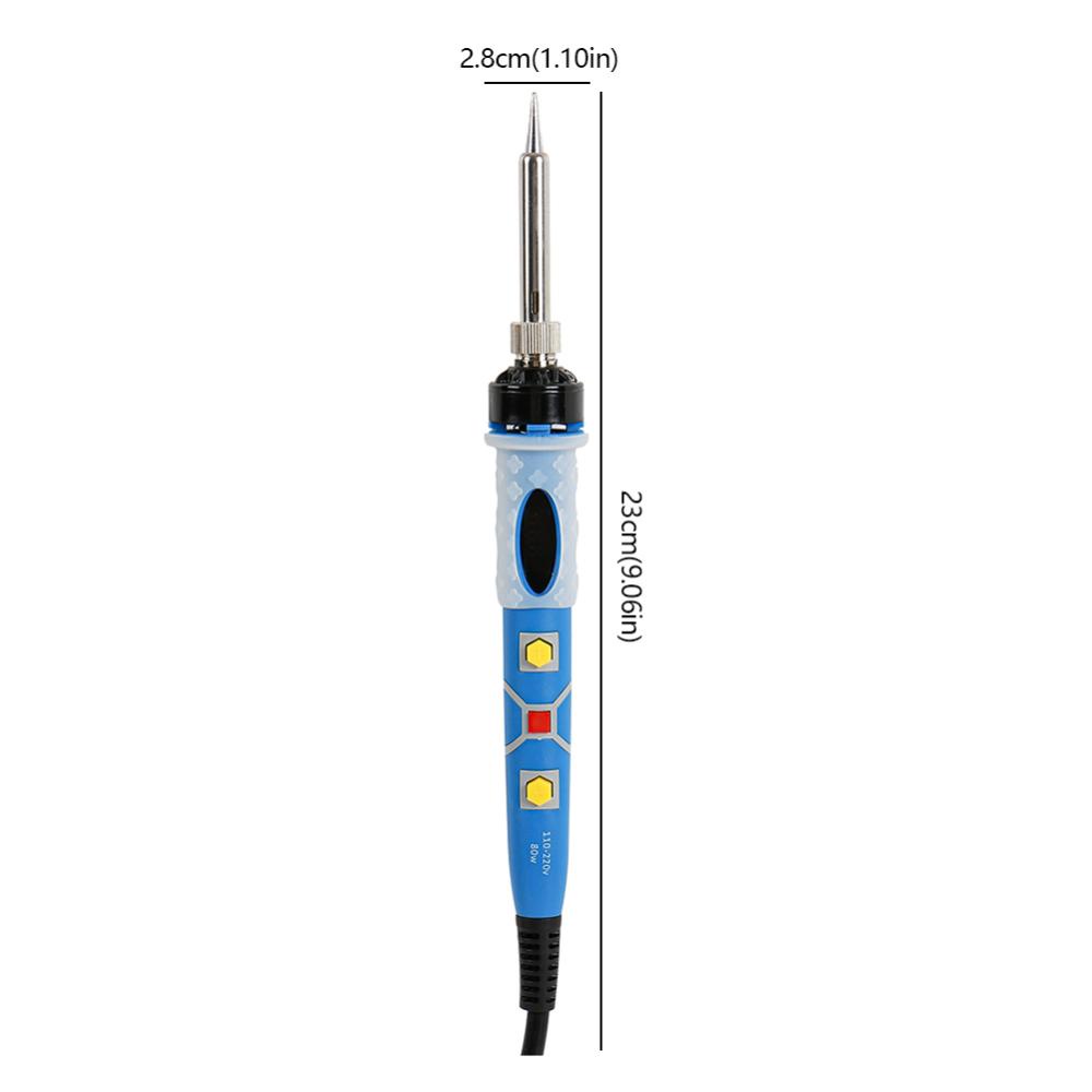 C5goon Adjustable Temperature 80W Digital Soldering Iron Pemanasan Internal Tipe Alat Perbaikan Las Elektronik Rumah Tangga Set D6M3