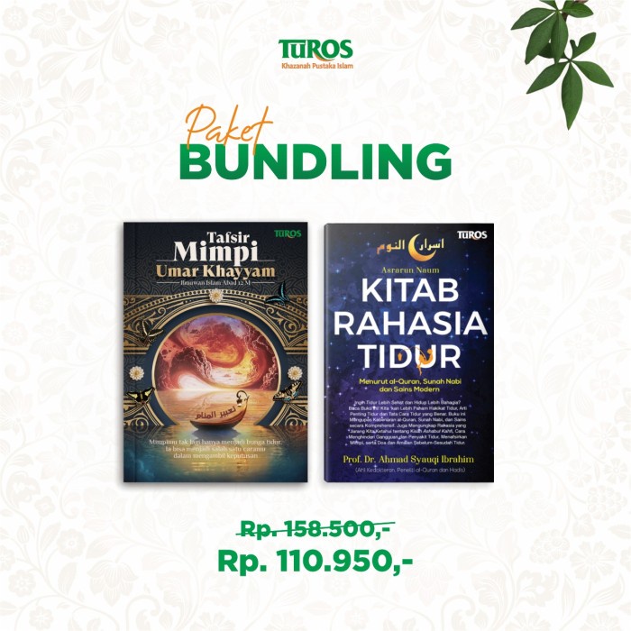 Paket Bundling : Tafsir Mimpi Umar Khayyam dan Kitab Rahasia Tidur / Turos