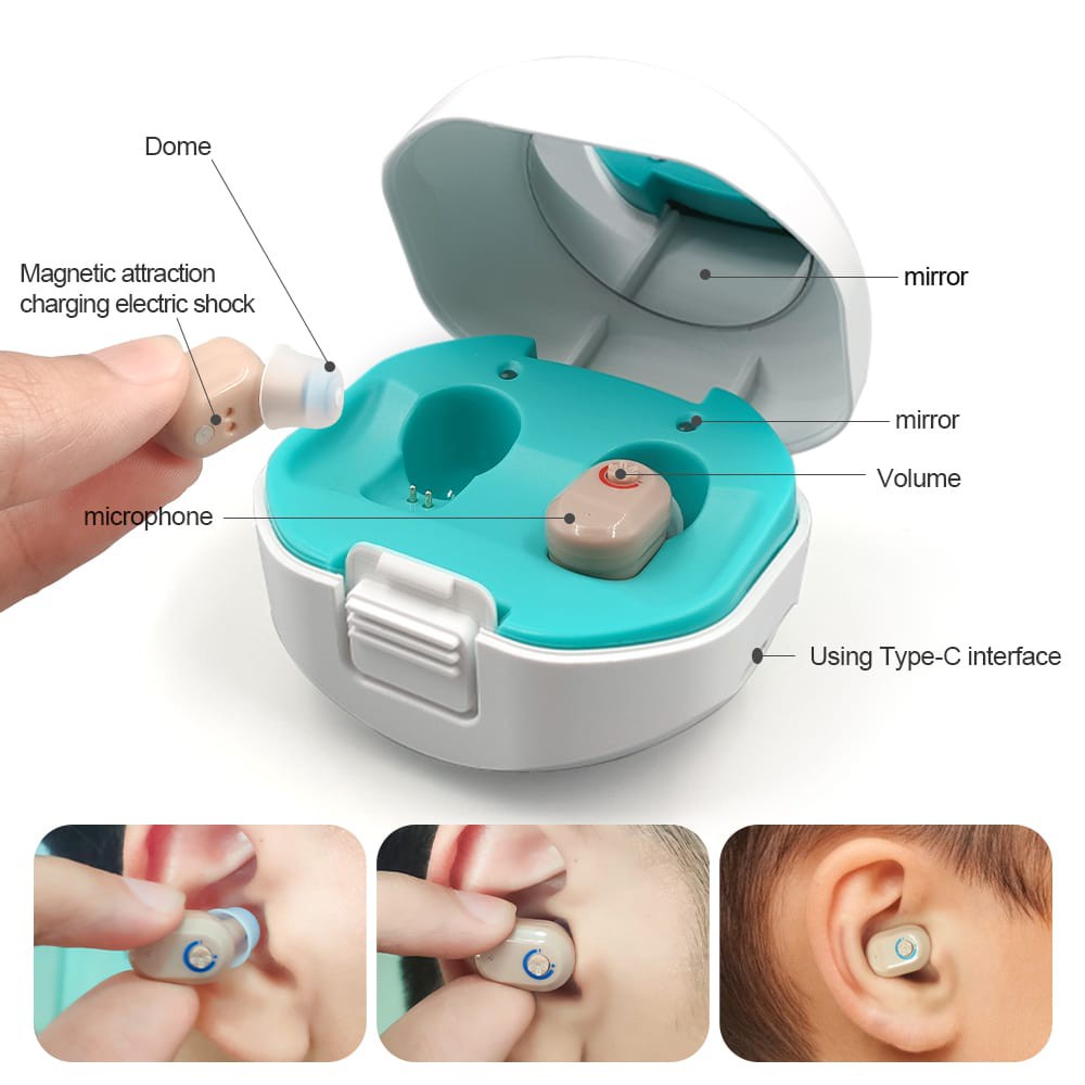 (COD) Q68 PREMIUM HEARING AID - Alat Bantu Dengar Pendengaran Charger USB
