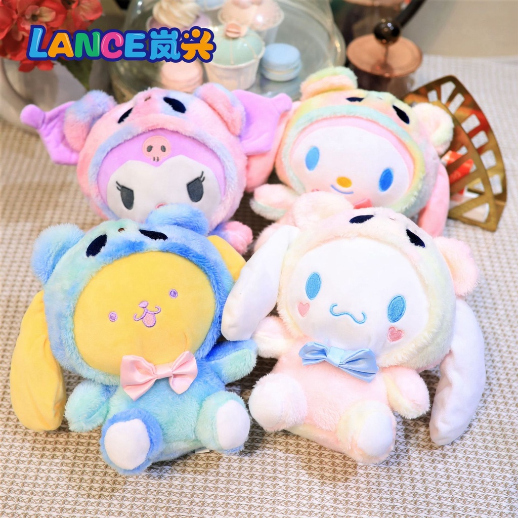 ღ 20cm Sanrio Mainan Mewah Kawali Anime Boneka Lembut Boneka Pochacco Cinnamoroll Kuromi Melodi Kartun Lucu Mainan Mewah Gadis Anak-anak Hadiah Ulang Tahun
