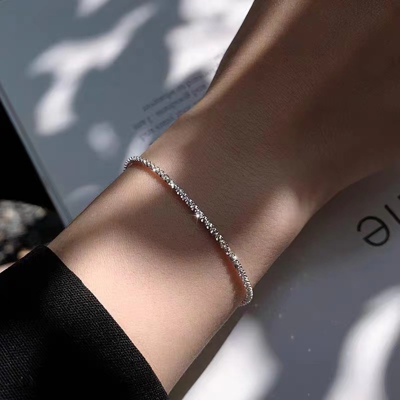 Gelang Wanita Silver Kilap Minimalis Bangle Simple Dan Elegan