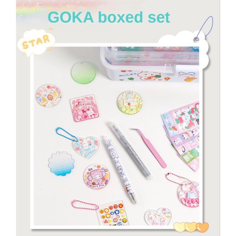 【COD】Guka Stiker Set Lucu DIY Kartu Mainan Anak Paster Bahan Akun Manual Alat Tulis Anak Stiker Guka DIY Keyring Goo Card Sticker Set