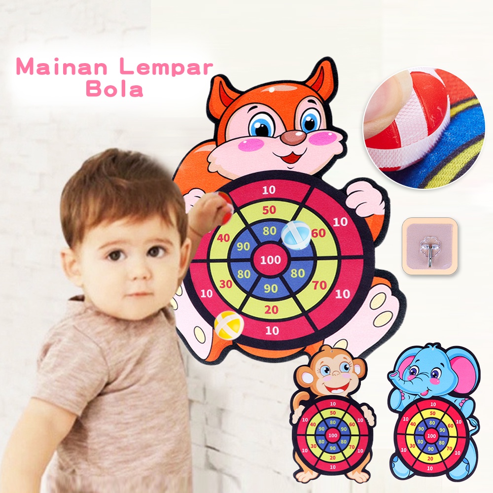 Mumystation Mainan Anak Lempar Bola  Sasaran Dart Tempel Mainan Anak Dart Board