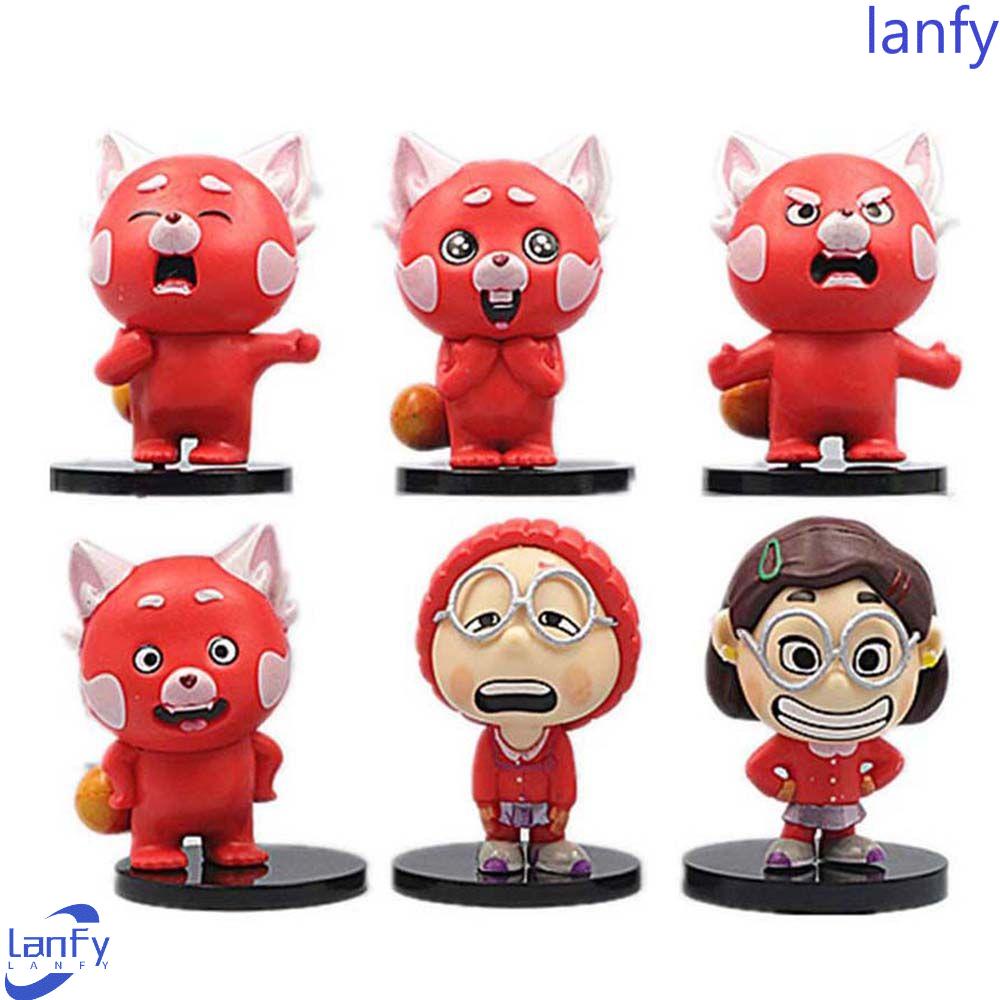 LANFY Turning Red Encanto Untuk Anak Kartun PVC Ornamen Desktop Meillin Pixar Turn Red Model Toys Model Dekorasi Kue Figuals