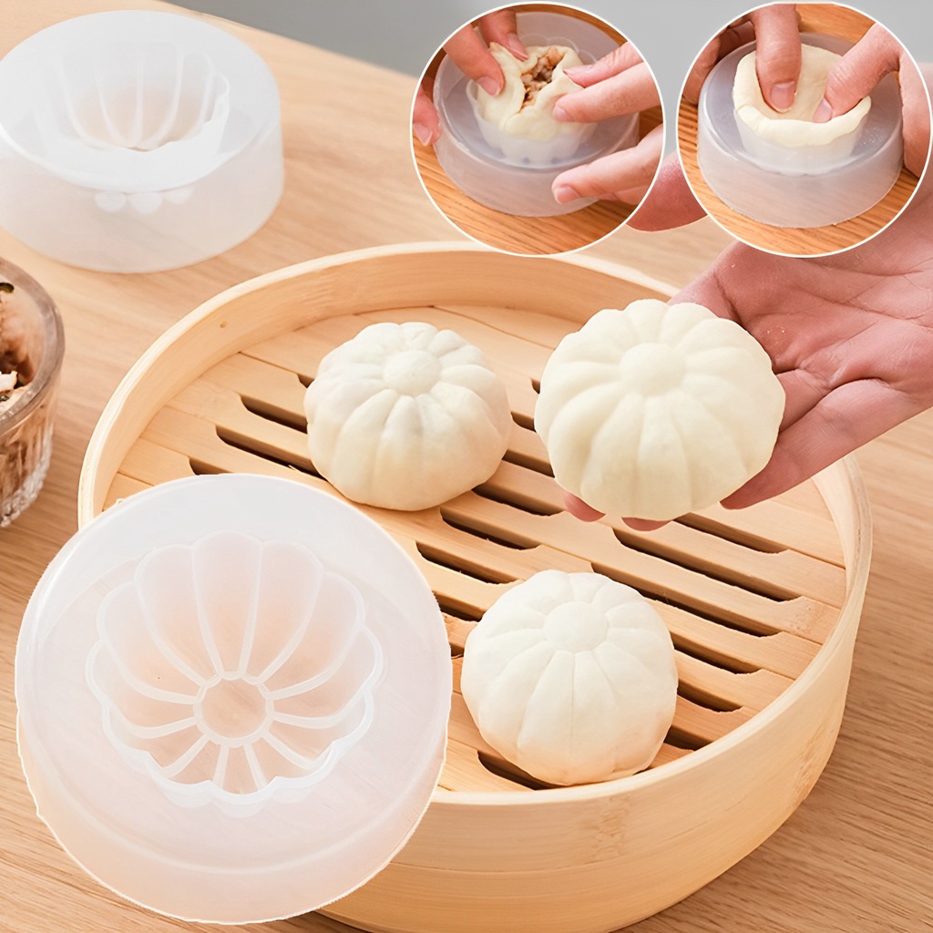 Food Grade Kukus Isi Bun Membuat Artefak/Chinese Dough Bun Handmade Pressing Mould/Dapur Kreatif Tahan Lama Cetakan Bun/DIY Baozi Mold Pastry Baking Tool/