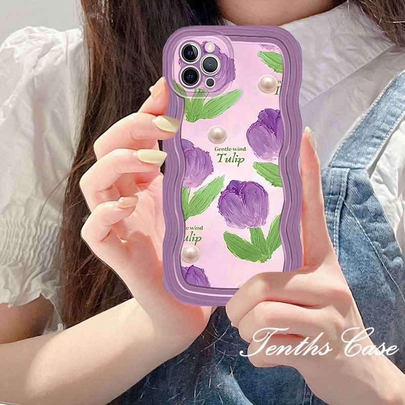 Untuk Huawei Y9 Prime 2019y9s Y7A Nova Y70 Y90 9 7Pro 7SE 7 5T 6SE 4e 3i 3e Honor 8X Wave Edge Purple Tulips Phone Case