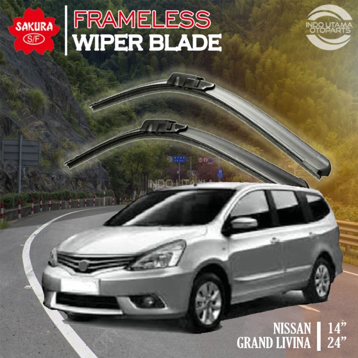 Wiper Frameless Grand Livina Karet Kaca Mobil SAKURA