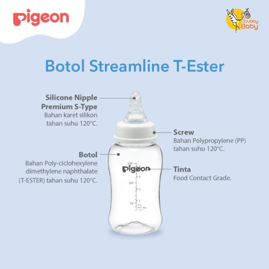 PIGEON Botol T-Ester Streamline with S-type Nipple