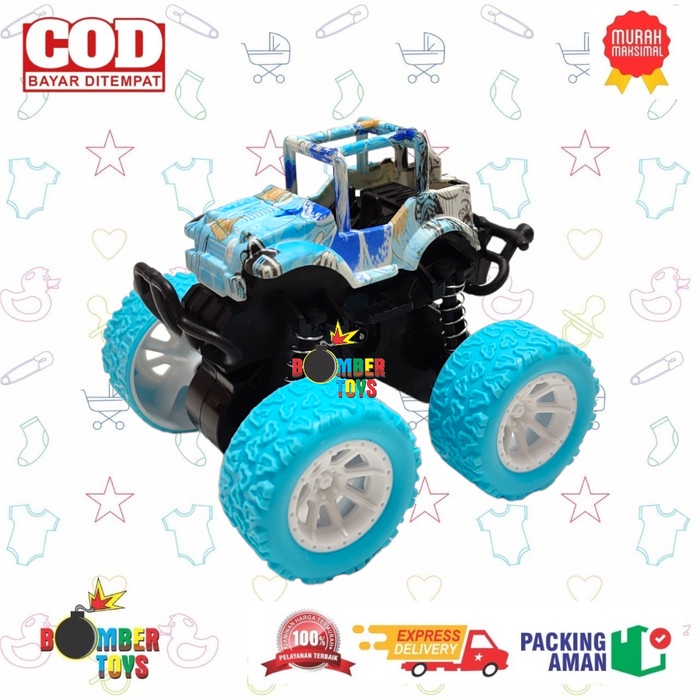 MAINAN ANAK MOBIL ZAP MONSTER JUNGKIR CAR BALIK TRUCK TRUK FRICTION WARNA WARNI 4WD MONSTER ZAB