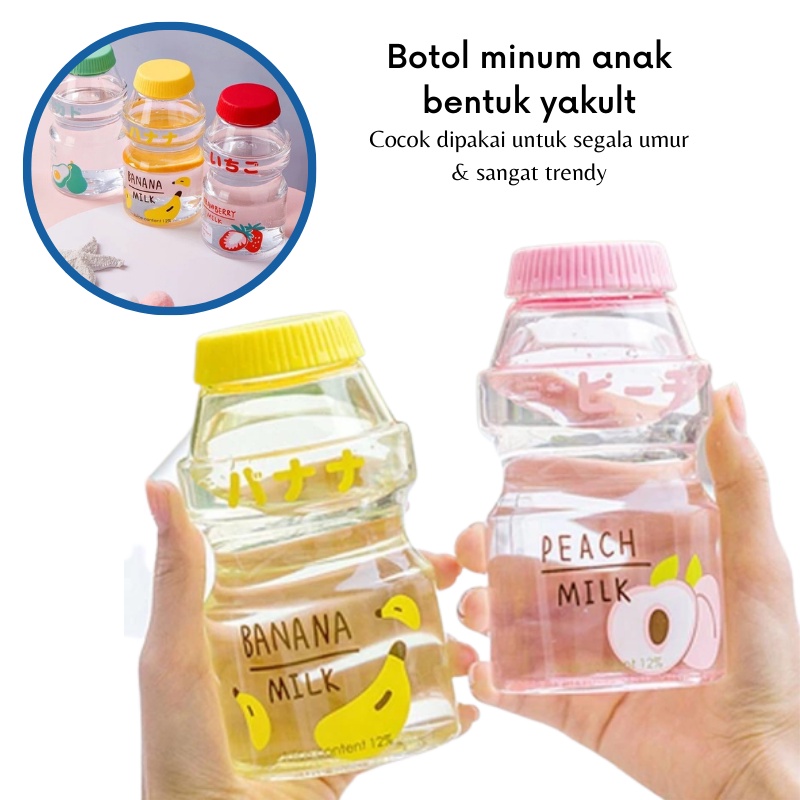 GOS -C315- Botol Minum Anak Korea - Botol Minum Bening Anak Model Fruity - Botol Minum Viral Motif Buah