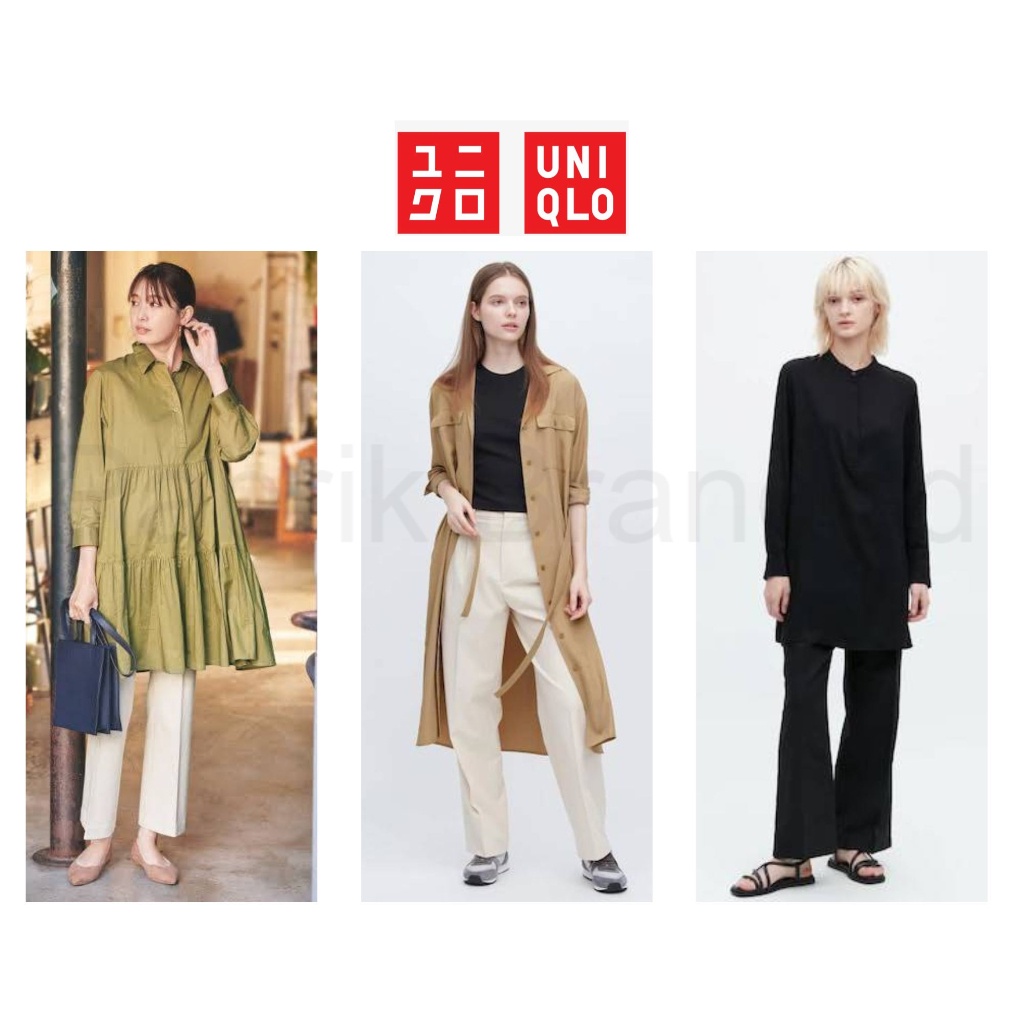 pabrik branded Uniql* tunic dress M L XL baju dress tunik model terbaru wanita atasan dewasa murah g