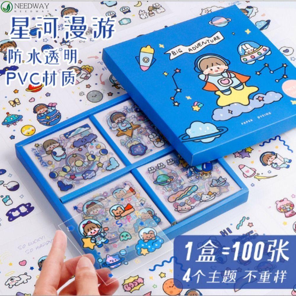 NEEDWAY Needway Stiker Akun Tangan Mainan Anak Perempuan Diy Keyring Diy Keychain Tahan Air Goo Card Sticker Set Handbook Set Lengkap Diy Handbook Bahan Sticker