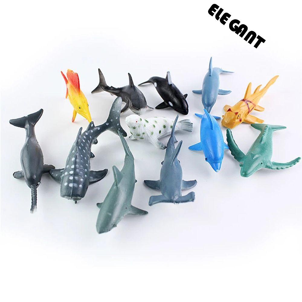 【 ELEGANT 】 Action Figure Edukatif Untuk Anak Koleksi Hewan Laut Makhluk Laut Model PVC Mainan