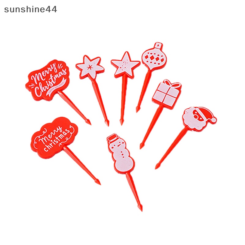 Toserbaunshine 4/8pcs enisaerry alfinhristmas galihnimal suketruit galihork umakuini galihartoon galihid galihake ruit suketoothpick nayah