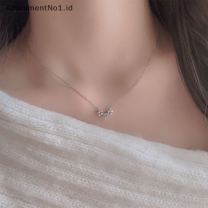 [AdornmentNo1] Fashion kalung bintang Shinny lucu gaya korea Multi-bintang liontin perhiasan Exquisite Niche rantai klavikula untuk wanita hadiah ulang tahun