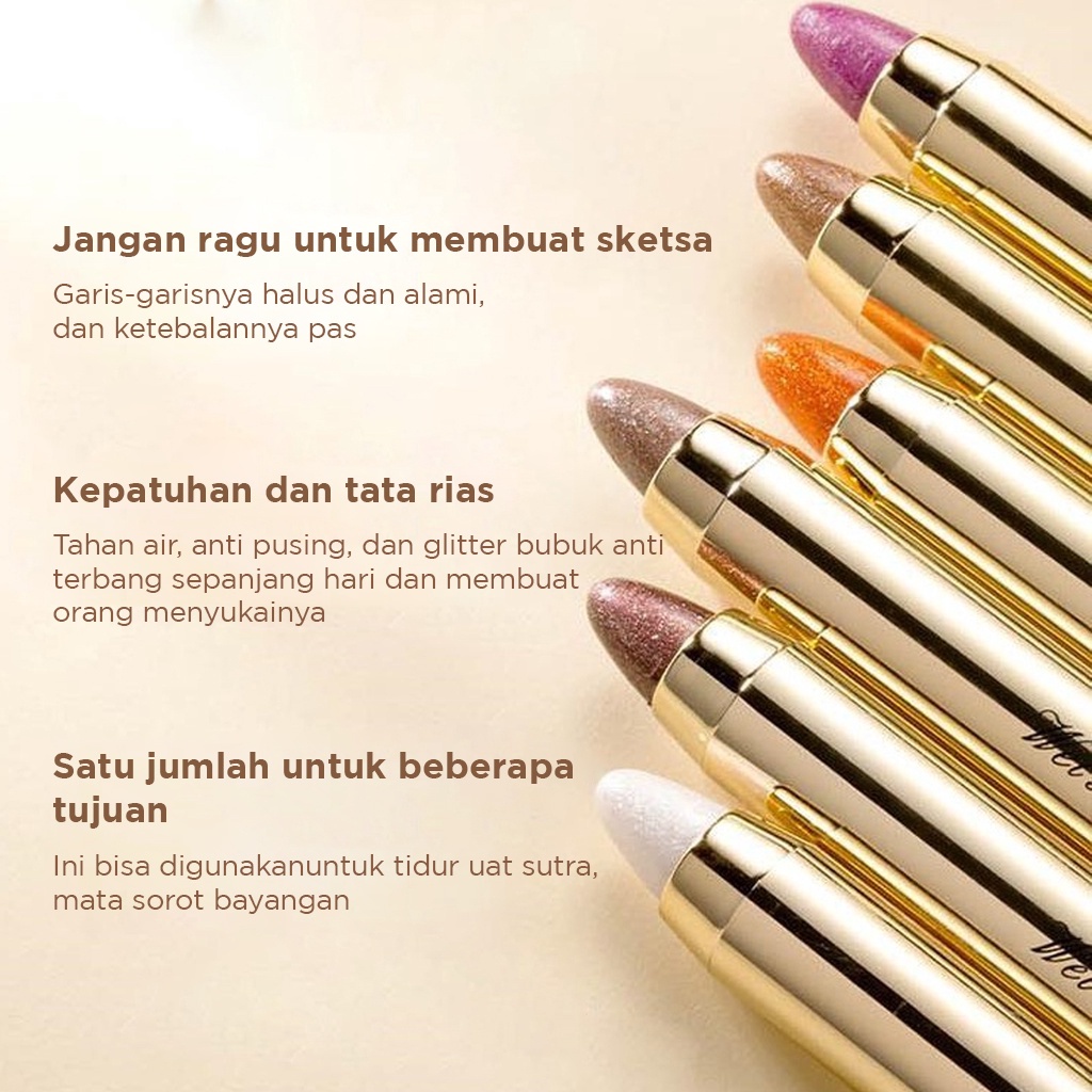 UMiSS EYE MAKE UP SET Eyeliner stamp waterproof+Eyeshadow pen pearlescen orignal bisa cod