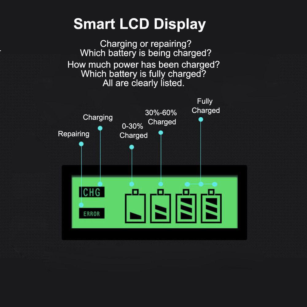 Smart Battery Charger Stable Portable LCD Fast Charging Dock untuk Baterai Isi Ulang AA AAA NI-CD NI-MH