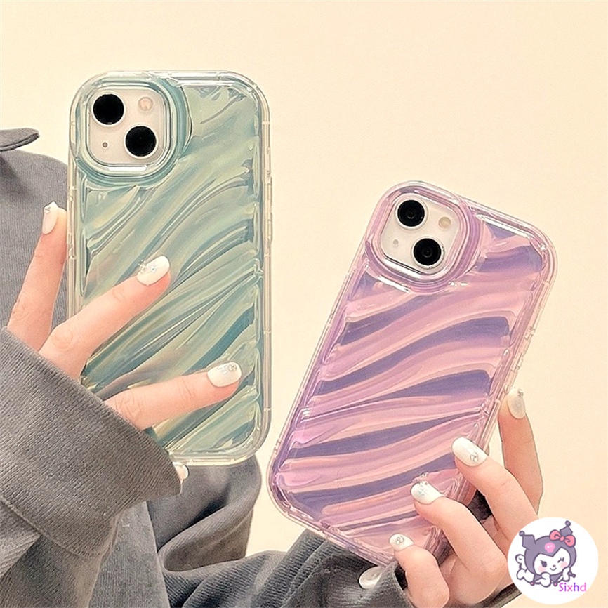 Compatible For iPhone 14 13 12 11 Pro Max X Xr Xs Max 8 7 Plus Luxury Simple Dazzling Creative Laser Card Phone Case 3D Stereo Corrugation Pattern Soft Shockproof Cover