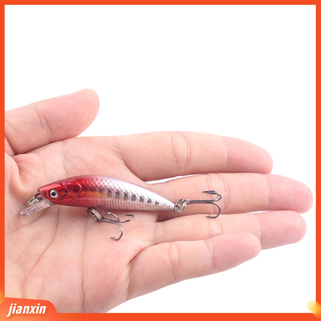 (In Stock) 5cm /5.7g Umpan Pancing Simulasi Kulit Hidup Warna Cerah 3D Fisheyes Tajam Kait Ikan Menarik Universal Air Tawar Tenggelam Ikan Kecil Buatan Umpan Peralatan Memancing