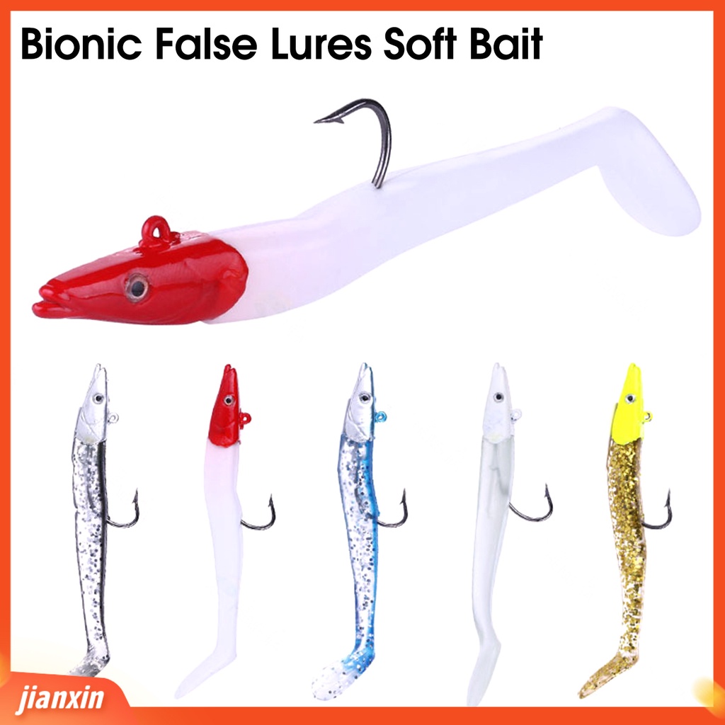 (In Stock) 11 cm /19g Umpan Lembut Simulasi Jig Kepala T Ekor Tajam Kait Tunggal Mencegah Lolos Universal Buatan Umpan Luar Memancing Memikat Perlengkapan Memancing