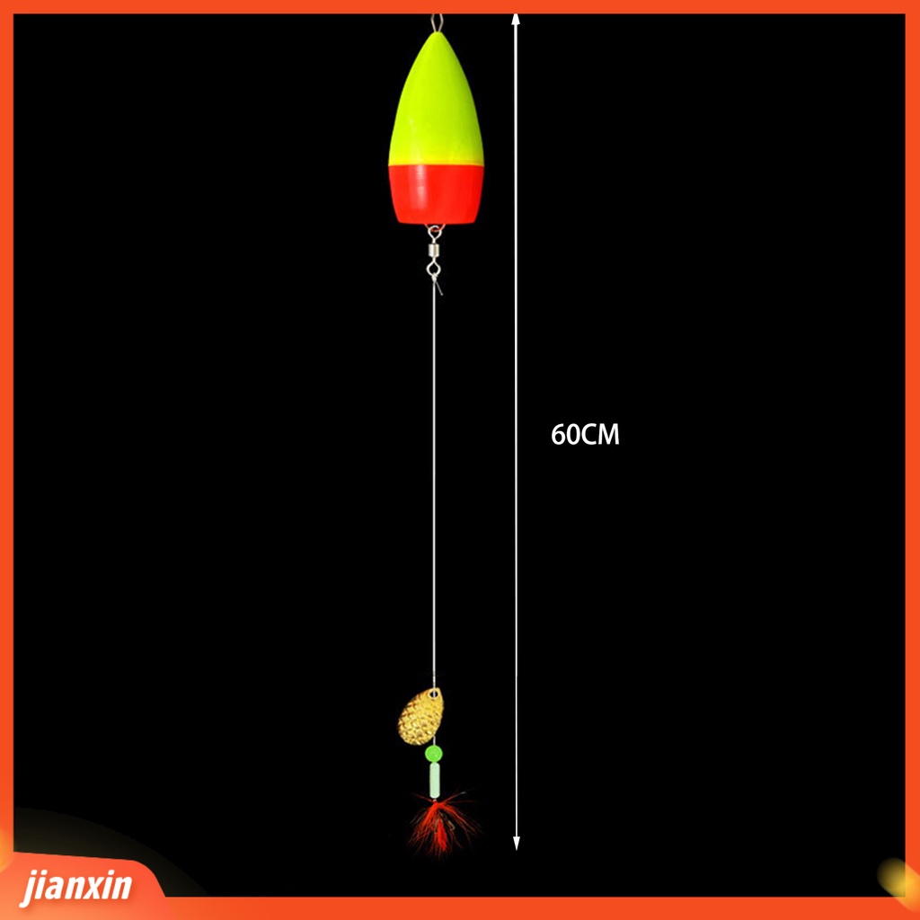 (In Stock) 1set Fly Fishing Rig Spinner Payet Two-tone Float Space Bean Nylon Line Sharp Hook Alat Bantu Lempar Putar Mengambang Tenggelam Memancing Umpan Rig Kit Perlengkapan Memancing