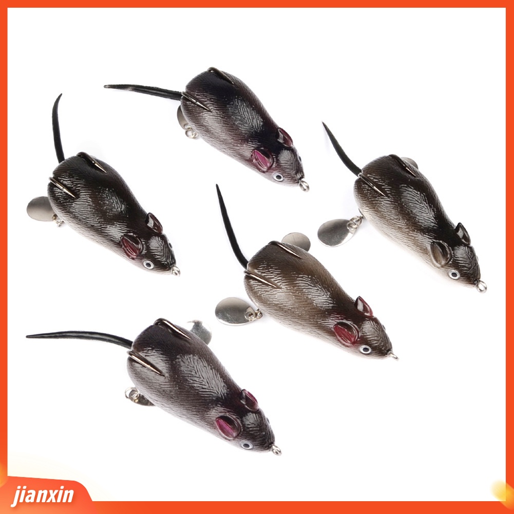 (In Stock) Lifelike 3D Rubber Sharp Hook Rat Fishing Lure Umpan Snakehead Fish Tackle Tool