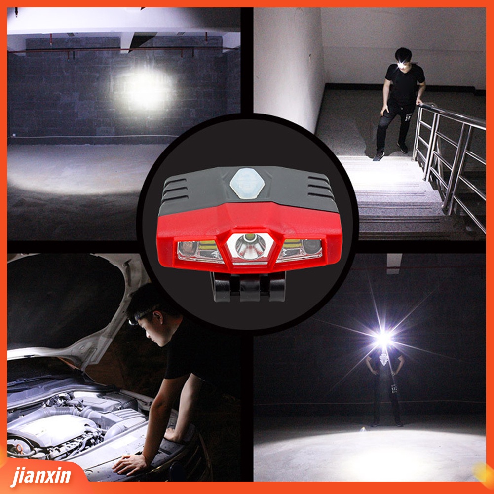 (In Stock) Lampu Topi Luar Ruangan Rechargeable USB COB Sensor Headlamp Memancing Klip Topi Cahaya