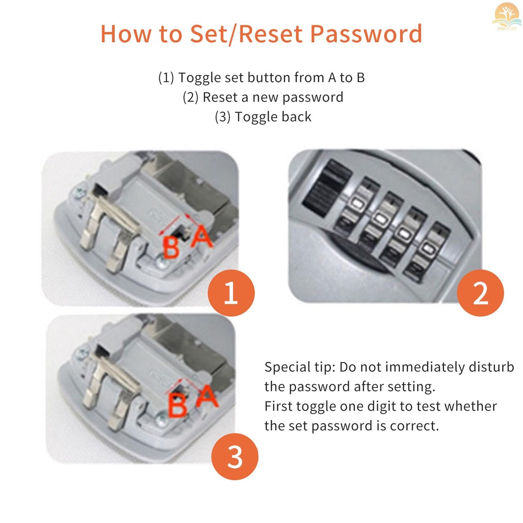 In Stock Kotak Kunci Penyimpanan Kunci Tempel Dinding Paduan Aluminium Kombinasi 4 Digit Tahan Air Lockbox Key Safe Box Portable Storage for House Key ID Card U Disk