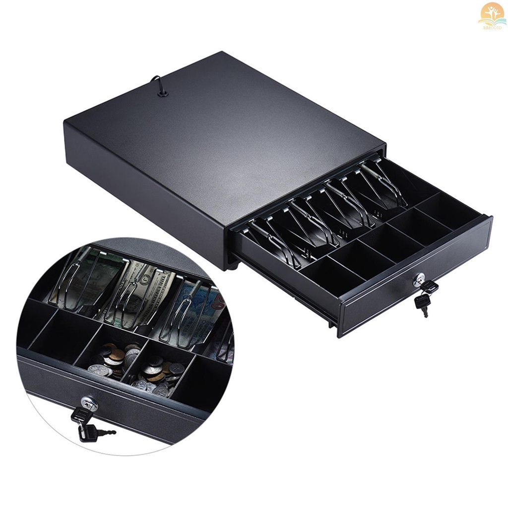 In Stock Heavy Duty Electronic Cash Drawer Box Case Storage 4tagih 5tray Koin Support Push Manual Buka Kunci-lock RJ11 Untuk Printer Epson Star POS Mesin Kasir Uang