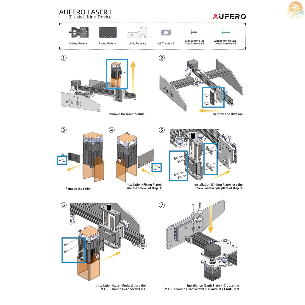 In Stock Head Focusing Controller Laser Head Lifting Device Untuk Ortur Laser Master 2pro Laser Add-on Parts Aksesori Untuk Ortur 3D Printer DIY Z Axis