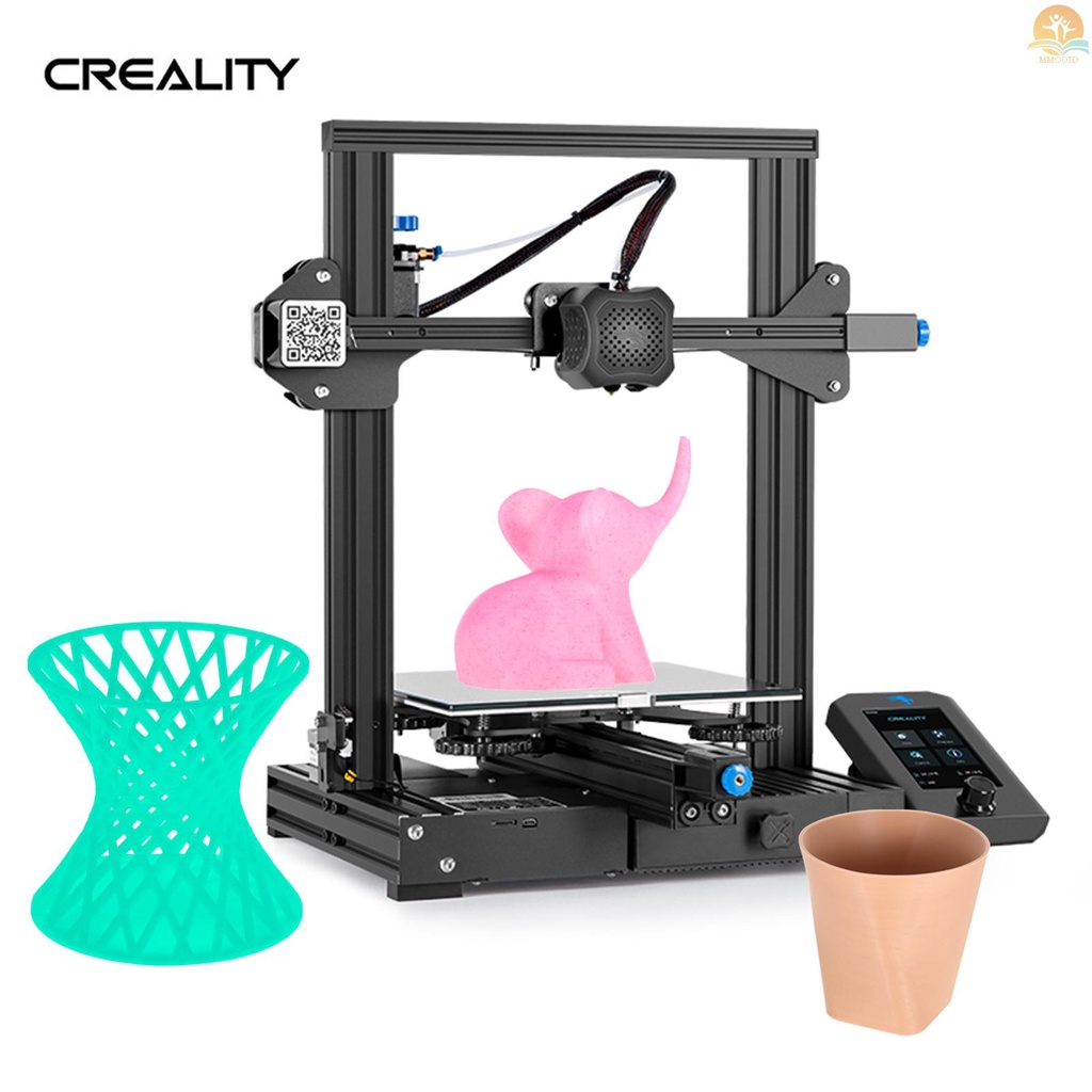 In Stock Creality 3D Ender-3 V2 3D Printer Kit All-Metal Struktur Terintegrasi Silent Mainboard Baru UI Display Screen Support Resume Printing 220x220x250mm Build Volume Dengan 2KG PL