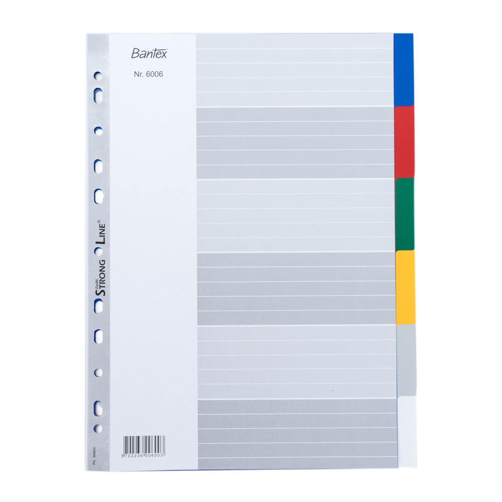 

[Artomas] Bantex PP Colour Divider A4 (6 pages) 6006 00